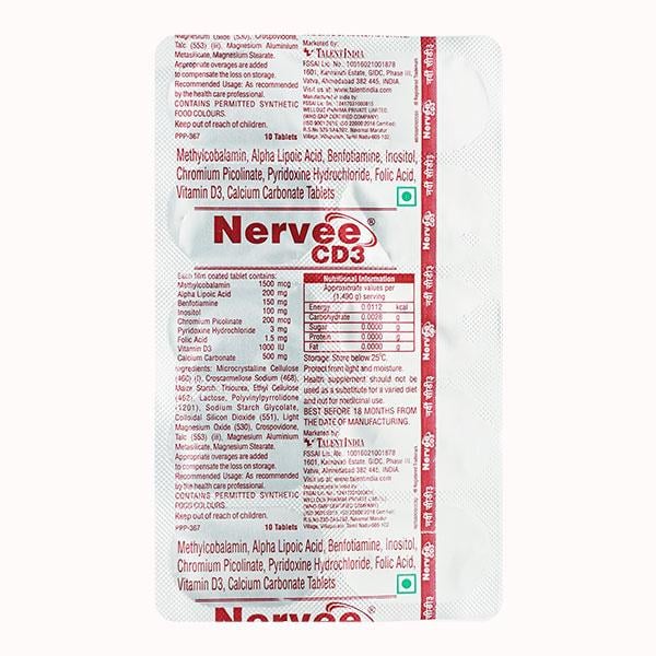 NERVEE CD3 (Veg) Tablet 10's - Global Surgicals