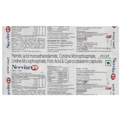NERVITE XT Capsule 10's - Global Surgicals