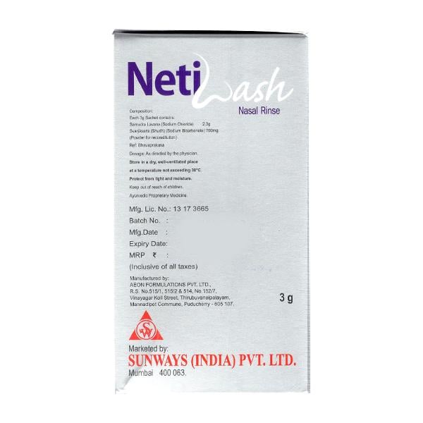 NETIWASH NASAL RINSE Sachet 15X3gm - Global Surgicals
