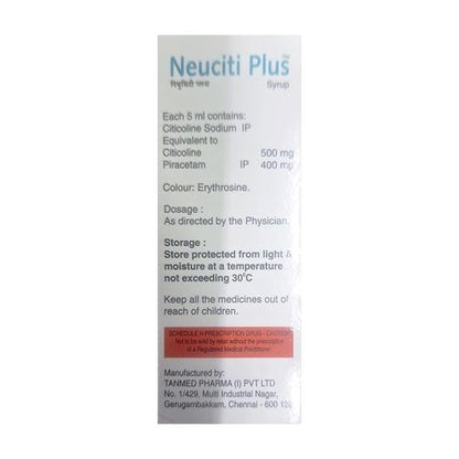 NEUCITI PLUS SUGAR FREE Syrup 60ml - Global Surgicals