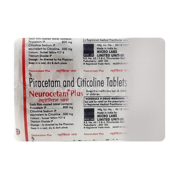 Neurocetam Plus Tablet 10'S - Global Surgicals