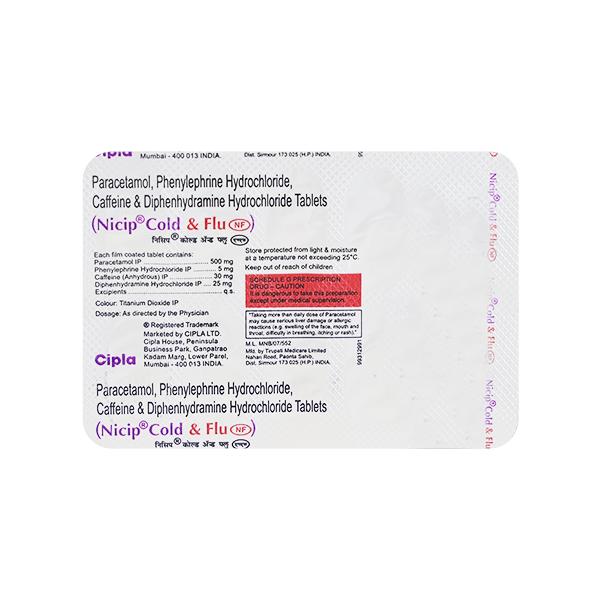 Nicip Cold & Flu Nf Tablet 10'S - Global Surgicals