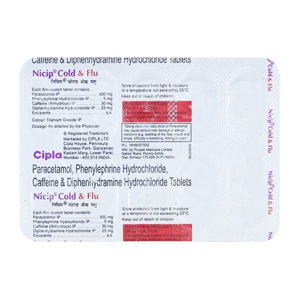 NICIP COLD & FLU Tablet 10's - Global Surgicals