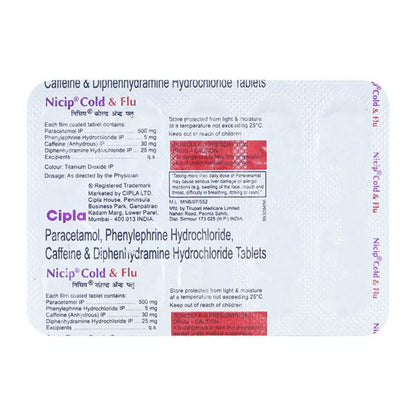 NICIP COLD & FLU Tablet 10's - Global Surgicals