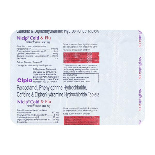 NICIP COLD & FLU Tablet 10's - Global Surgicals