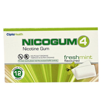 NICOGUM 4 SUGAR FREE FRESHMINT FLAVOURED Chew Gum 12's - Global Surgicals