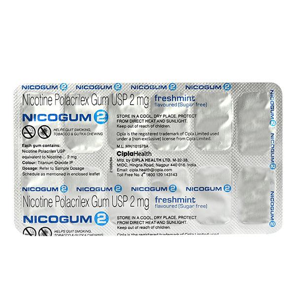 NICOGUM FRESHMINT SUGAR FREE 2 Gum 12's - Global Surgicals