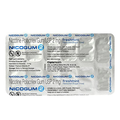 NICOGUM FRESHMINT SUGAR FREE 2 Gum 12's - Global Surgicals