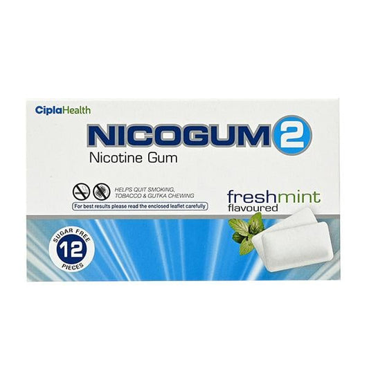 NICOGUM FRESHMINT SUGAR FREE 2 Gum 12's - Global Surgicals