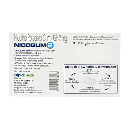 NICOGUM FRESHMINT SUGAR FREE 2 Gum 12's - Global Surgicals