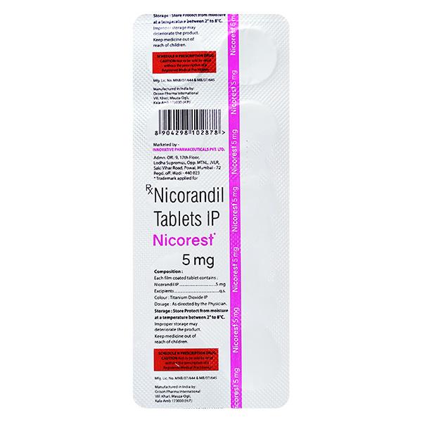 NICOREST 5mg Tablet 10's - Global Surgicals