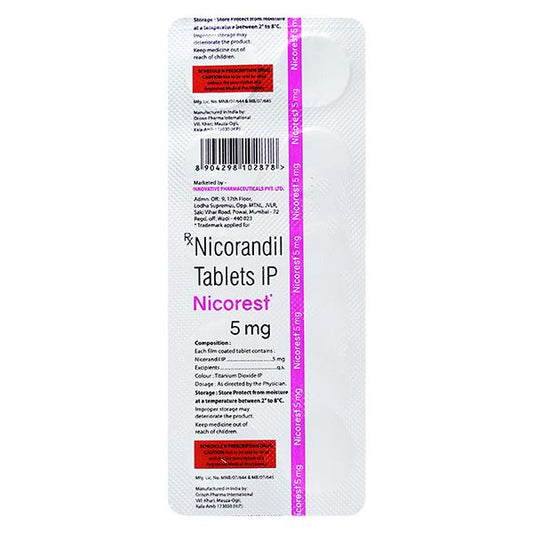 NICOREST 5mg Tablet 10's - Global Surgicals