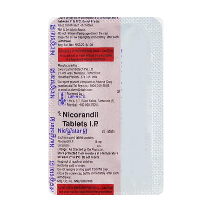 Nicostar 5mg Tablet 20'S - Global Surgicals