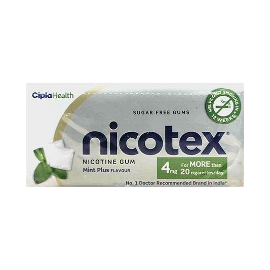 NICOTEX 4MG SUGAR FREE MINT PLUS FLAVOUR Gum 30's - Global Surgicals