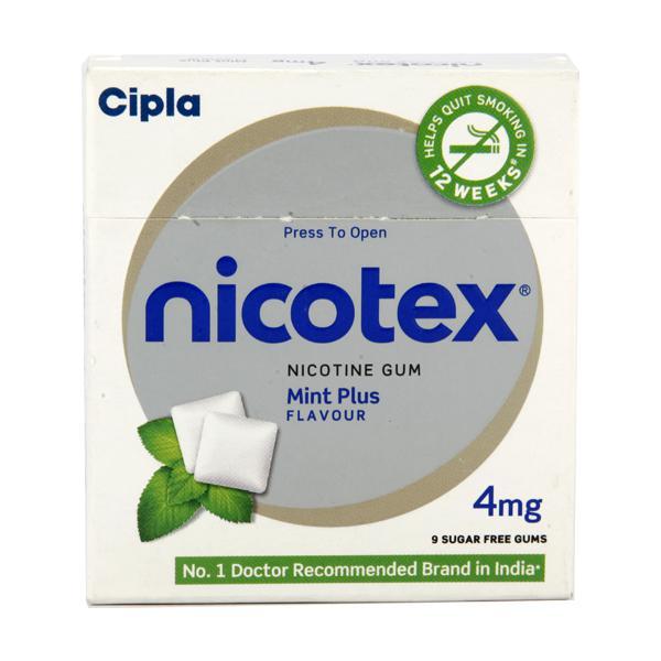 Nicotex Mint Plus Flavour 4mg Chew Gum Tablet 9'S - Global Surgicals