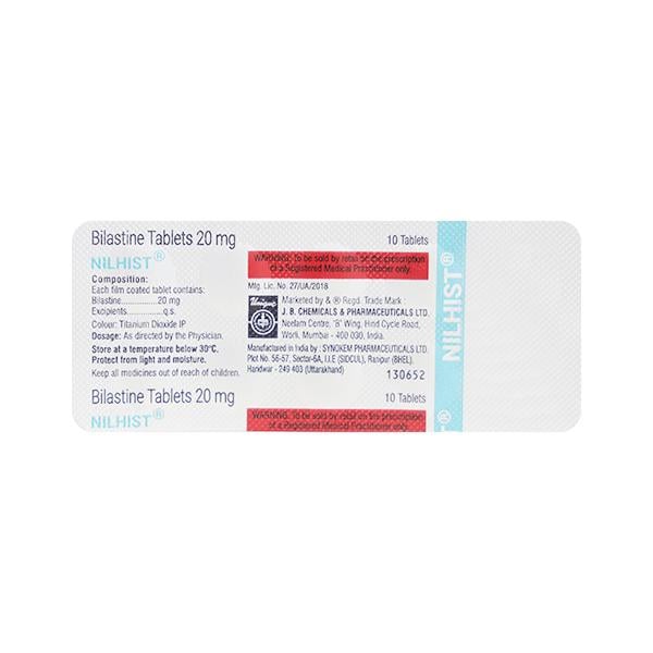 NILHIST 20 Tablet 10's - Global Surgicals