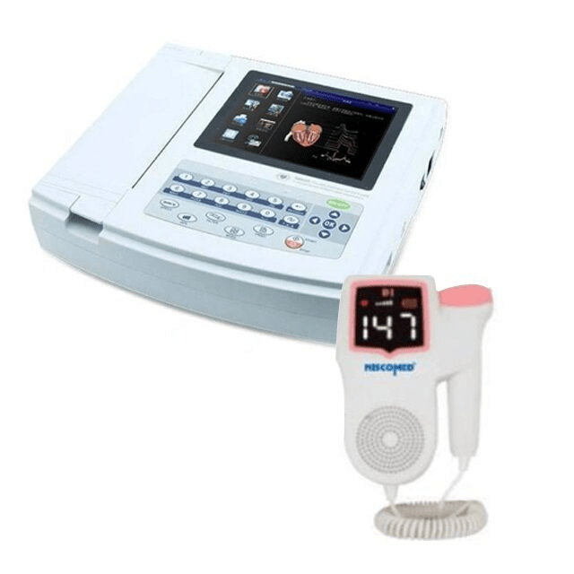 Niscomed Twelve Channel ECG Machine - Flight 1200 + Niscomed ND - 106 Fetal Doppler Free - Global Surgicals