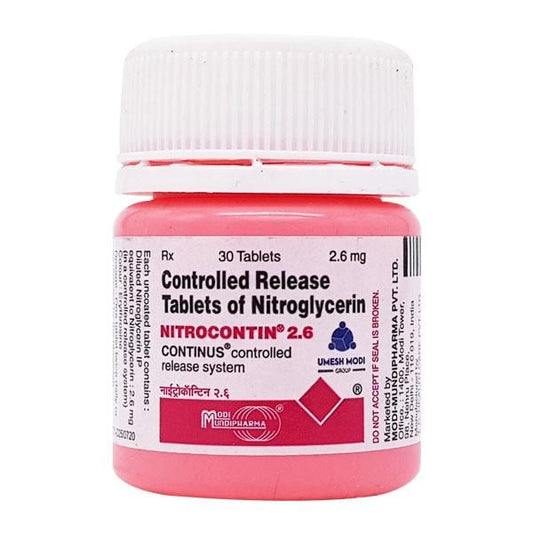 Nitrocontin 2.6mg Tablet 30'S - Global Surgicals