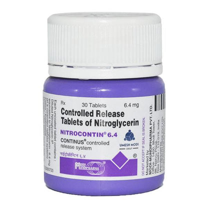 Nitrocontin 6.4mg Tablet 30'S - Global Surgicals