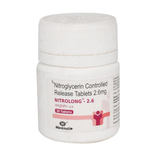 Nitrolong 2.6mg Tablet 30'S - Global Surgicals