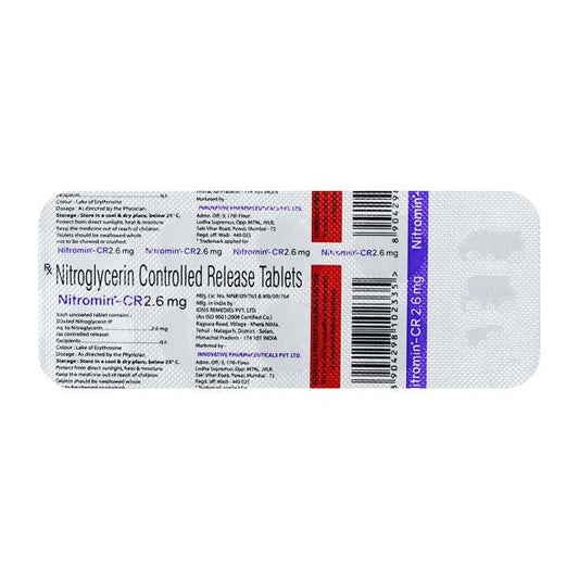NITROMIN CR 2.6mg Tablet 10's - Global Surgicals