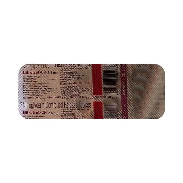 NITROTRET CR 2.6mg Tablet 10's - Global Surgicals