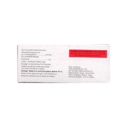 NITROTRET CR 6.4mg Tablet 10's - Global Surgicals