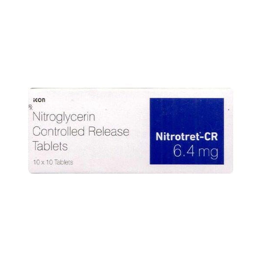 NITROTRET CR 6.4mg Tablet 10's - Global Surgicals