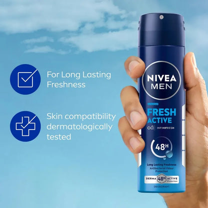 Nivea Men Fresh Active Deodorant Spray, 150 ml