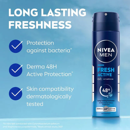 Nivea Men Fresh Active Deodorant Spray, 150 ml