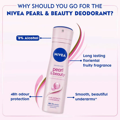 Nivea Pearl & Beauty Deodorant Spray, 150 ml