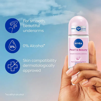 Nivea Pearl & Beauty Roll On Deodorant, 50 ml