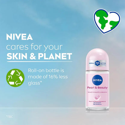 Nivea Pearl & Beauty Roll On Deodorant, 50 ml