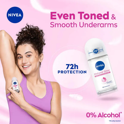 Nivea Natural Glow Roll On Deodorant for Women, 50 ml