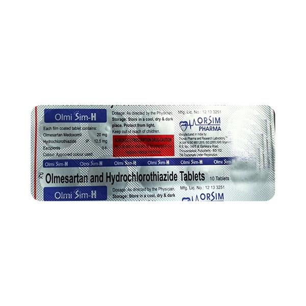 OLMISIM H 20mg Tablet 10's