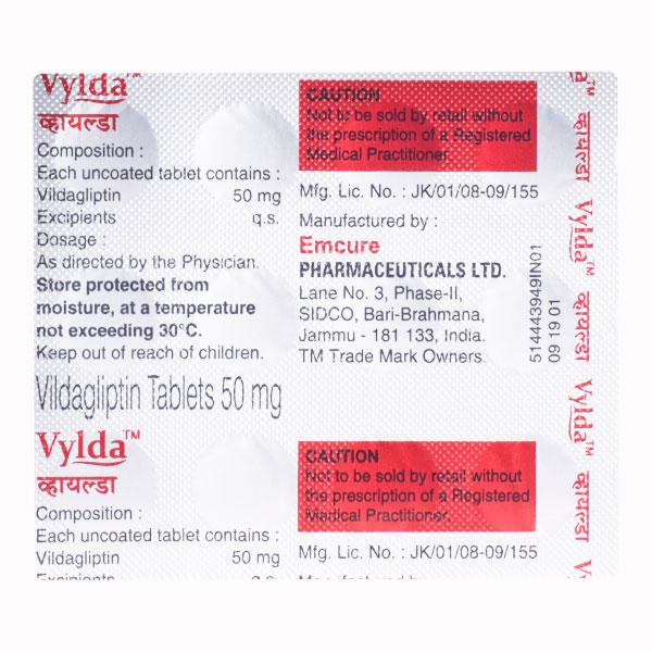 VYLDA 50mg Tablet 15's