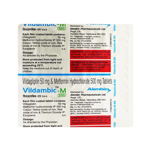 VILDAMBIC M 500 Tablet 15's