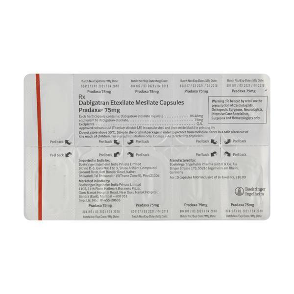 Pradaxa 75mg Capsule 10'S