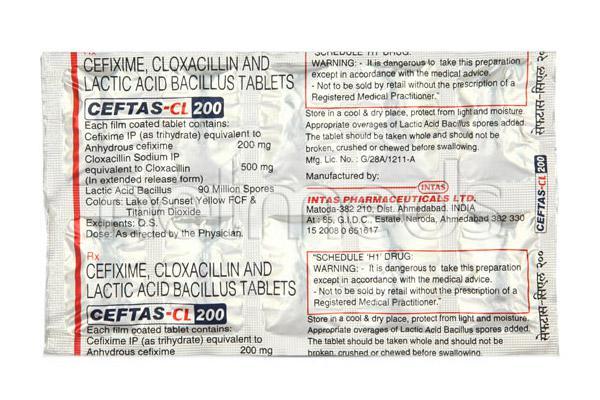 Ceftas CL 200mg Tablet 10'S