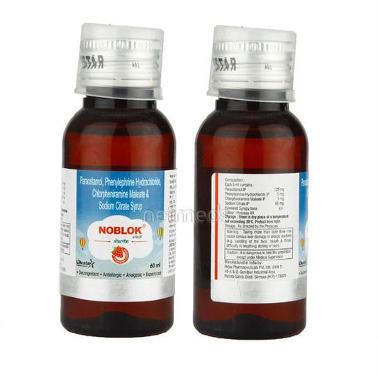 Noblok STRAWBERRY FLAVOURED Syrup 60ml - Global Surgicals