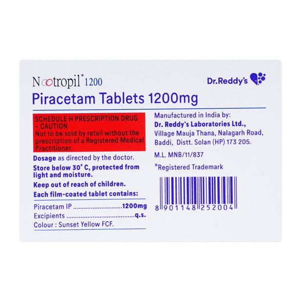 Nootropil 1200 Tablet 10'S - Global Surgicals