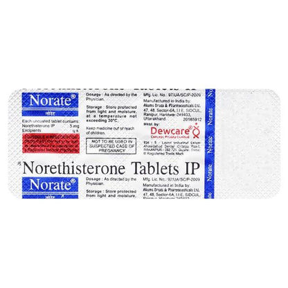 NORATE 5 Tablet 10's - Global Surgicals