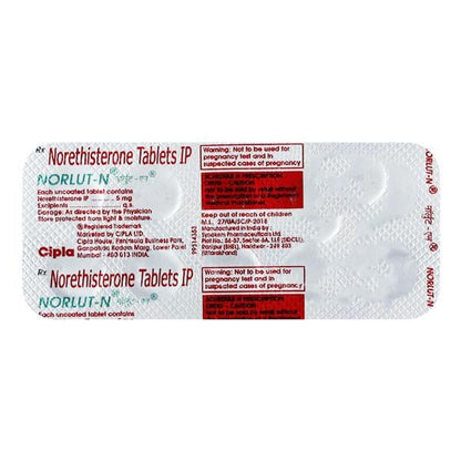 Norlut N 5mg Tablet 10'S - Global Surgicals