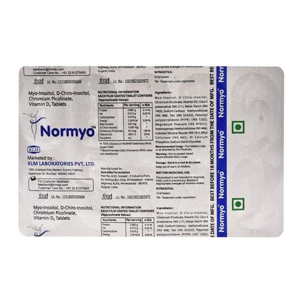 NORMYO Tablet 10's - Global Surgicals