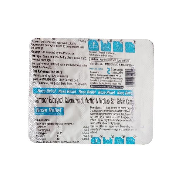 NOSE RELIEF Softgel 10's - Global Surgicals