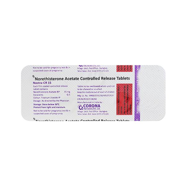 Nostra CR 15mg Tablet 5'S - Global Surgicals