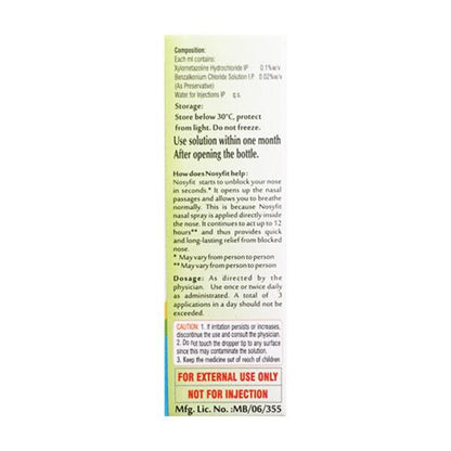 NOSYFIT (ADULT) Nasal Spray 10ml - Global Surgicals