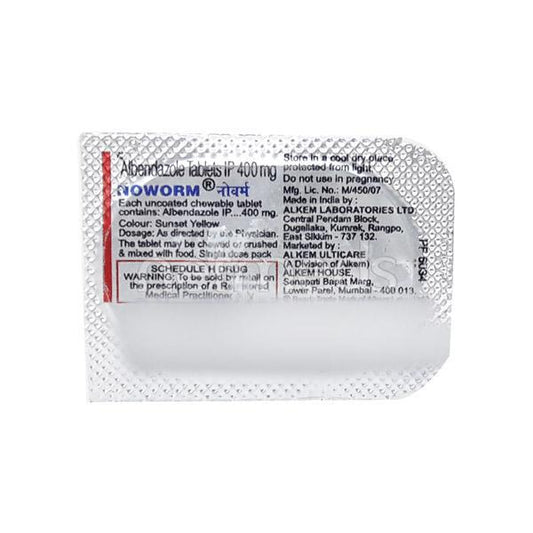Noworm 400mg Tablet 1's - Global Surgicals