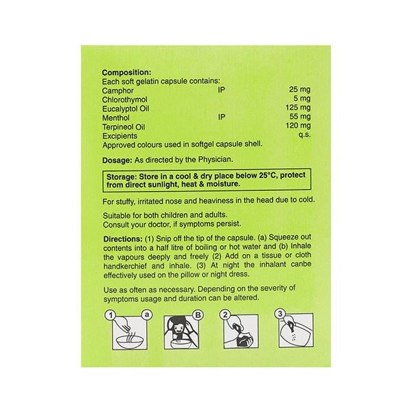 NOZCALM INHALANT Softgel 10's - Global Surgicals