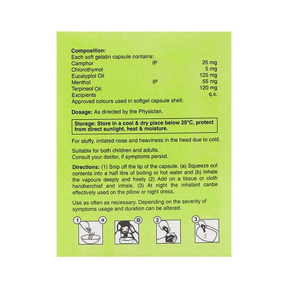 NOZCALM INHALANT Softgel 10's - Global Surgicals